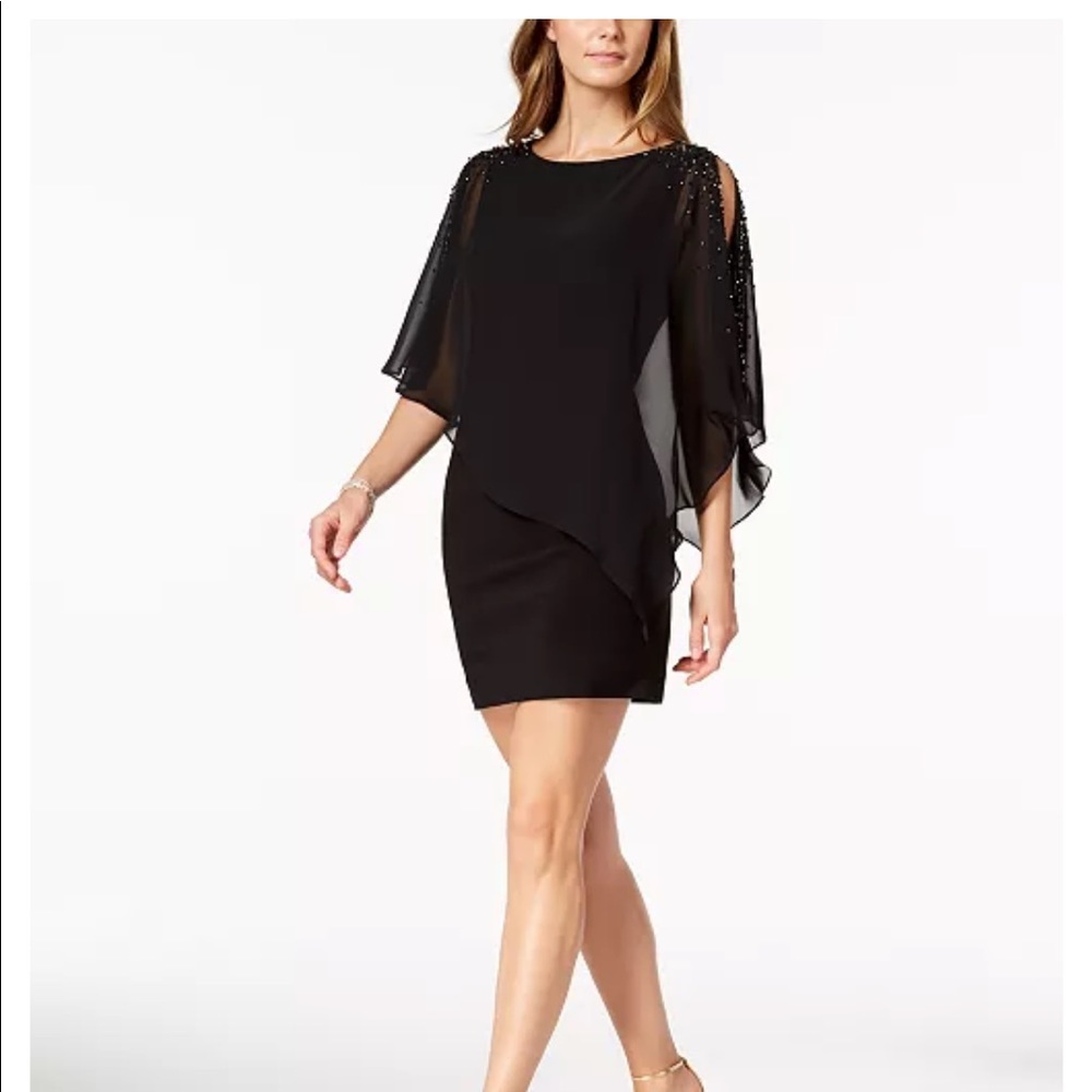 Xscape petite capelet sheath dress 6P